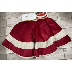 34th And Pine LRG 54" Red And White Christmas Tree Skirt Velvet